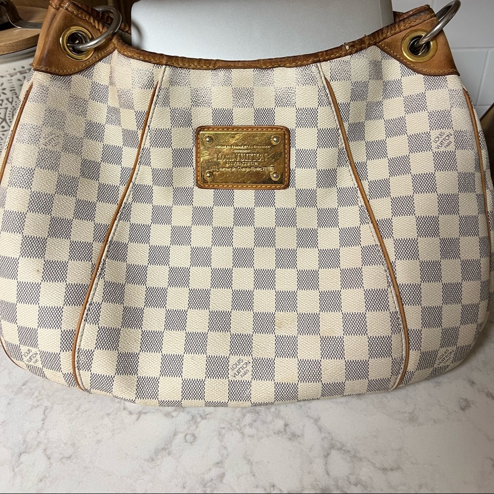 Louis Vuitton Galleria PM White Damier Azur Canvas